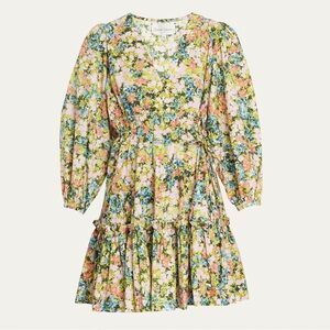 Cara Cara Livia Dress Livia Ditsy Floral Poplin Ruffle Mini Dress Blush
